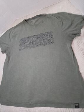 United By Blue Men XL Organic Logo Waves Shor Sleeve T-shirt Moonlit Ocean Green